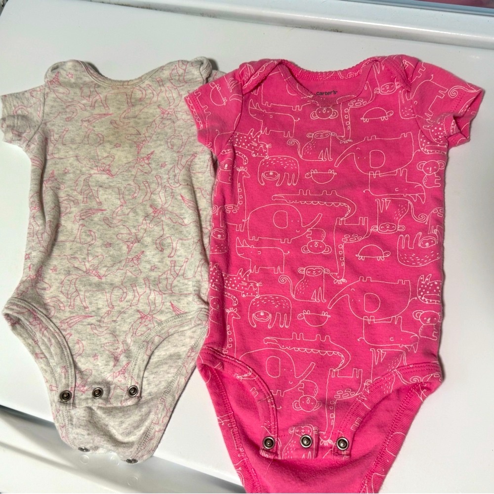 FREE with any purchase / Onesies / Pink and Gray / Animals and Unicorns